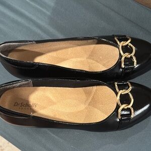 Dr. Scholl's Women's Black Flats with Gold Accent
